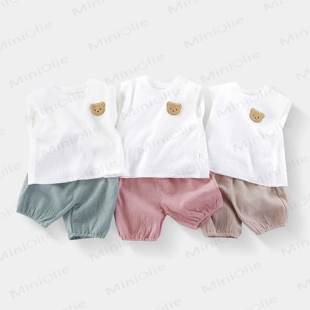 Baby Toddler Bear Sleeveless Set - image 1