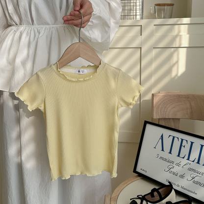 Toddler Girl Solid Color Ribbed T-Shirt - Yellow - 8-9T - image 6
