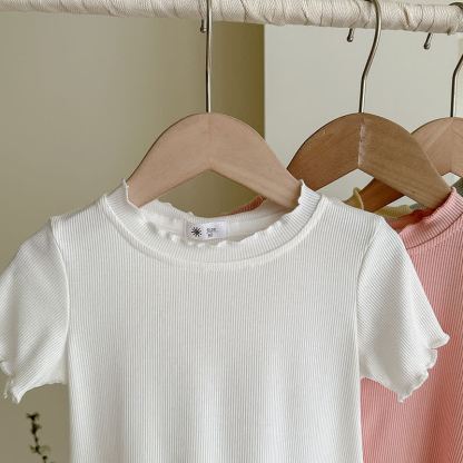 Toddler Girl Solid Color Ribbed T-Shirt - image 11