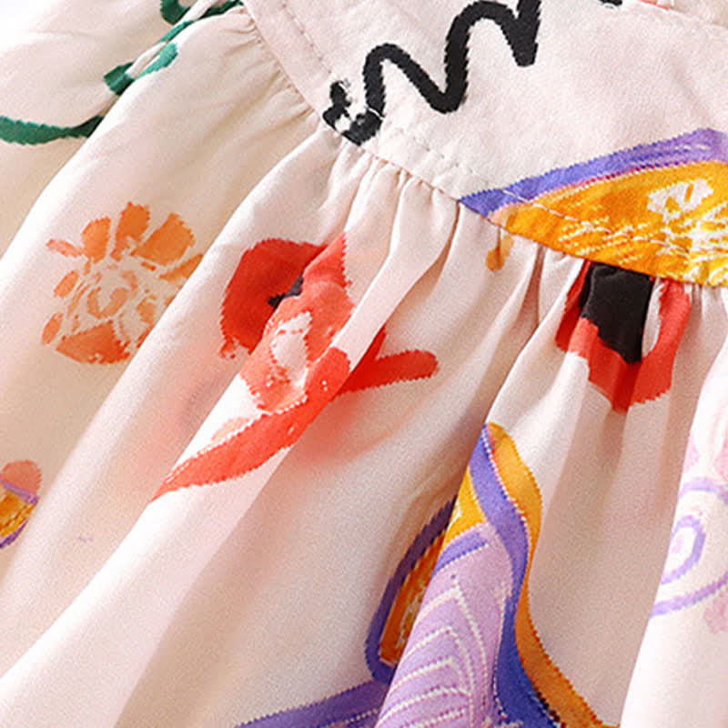 Toddler Girl Artistic Print/Floral Sleeveless Dress - image 9