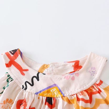 Toddler Girl Artistic Print/Floral Sleeveless Dress - image 6
