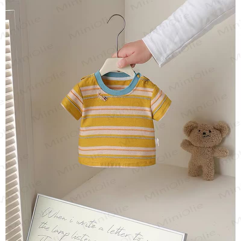 Baby Banana Puppy Collection Overalls and Striped Tee 2-Piece Set - image 2