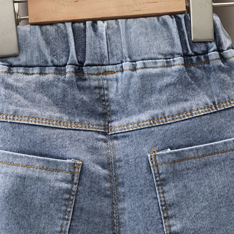 Baby Girls Embroidered Denim Jogger Pants - image 6
