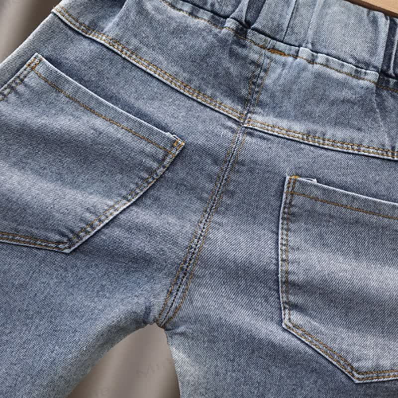 Baby Girls Embroidered Denim Jogger Pants - image 7