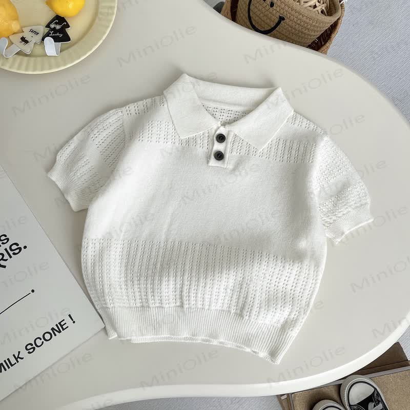 Toddler Boys Cooling Knit Polo Shirt and Pants 2-Piece Set - White Shirt - 4-5T - image 4