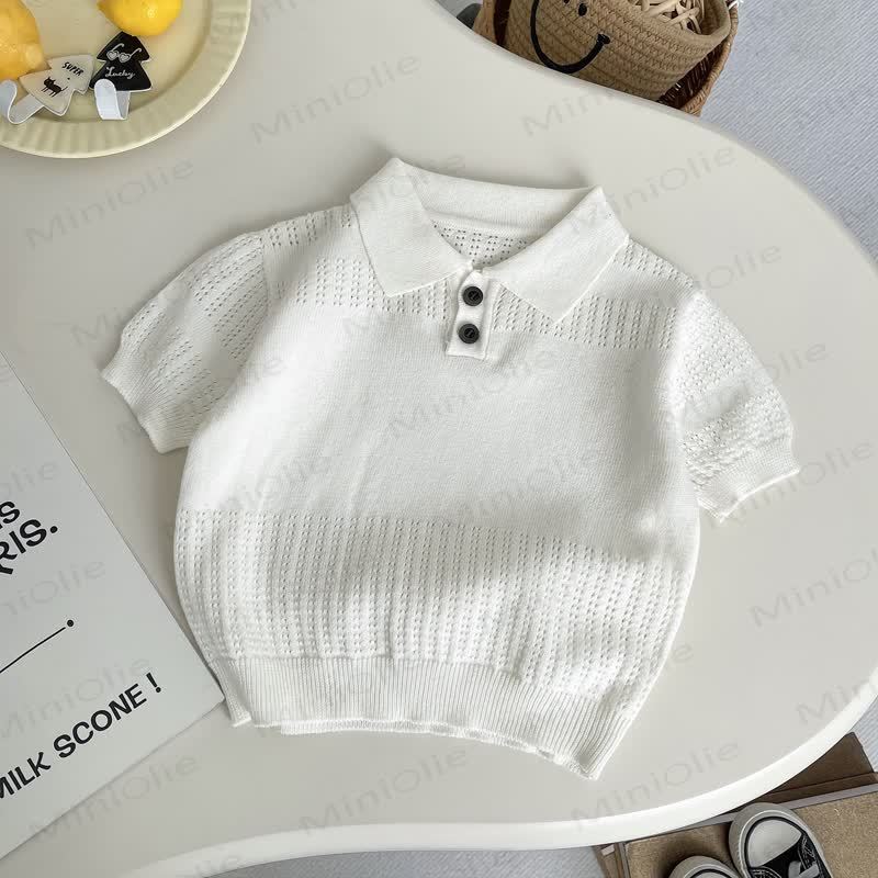 Toddler Boys Cooling Knit Polo Shirt and Pants 2-Piece Set - White Shirt - 4-5T - image 4