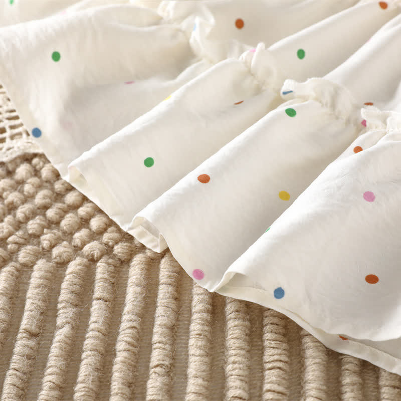 Toddler Baby Girl White Tulip Polka Dot Sleeveless Dress with Bag - image 7