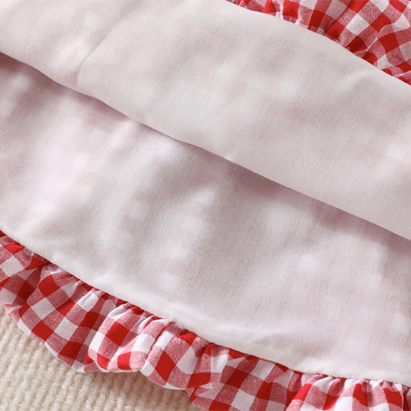 Baby Girl Red Gingham Peter Pan Collar Sleeveless Dress - image 8