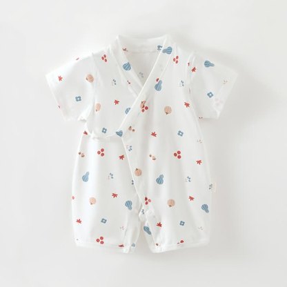 Baby White Print Short Sleeve Pajamas Romper - White Vegetable - 18-24M - image 3