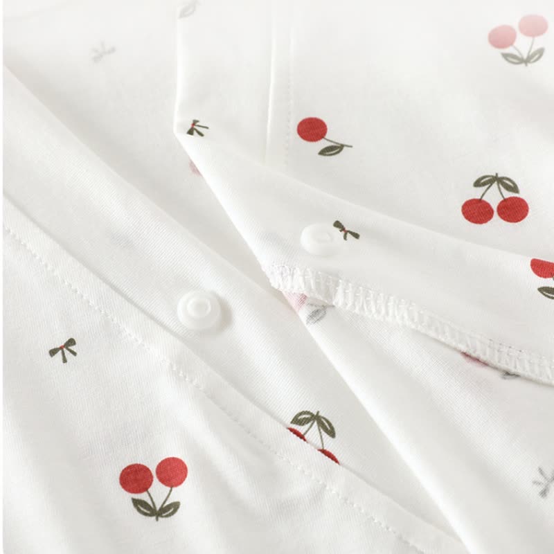 Baby White Print Short Sleeve Pajamas Romper - image 8
