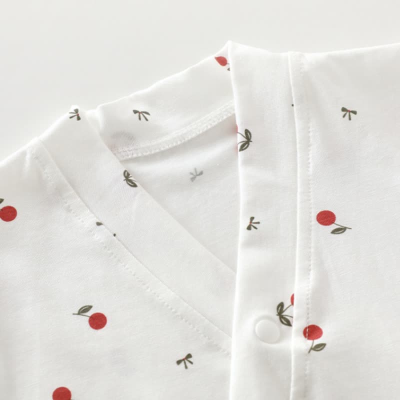 Baby White Print Short Sleeve Pajamas Romper - image 7