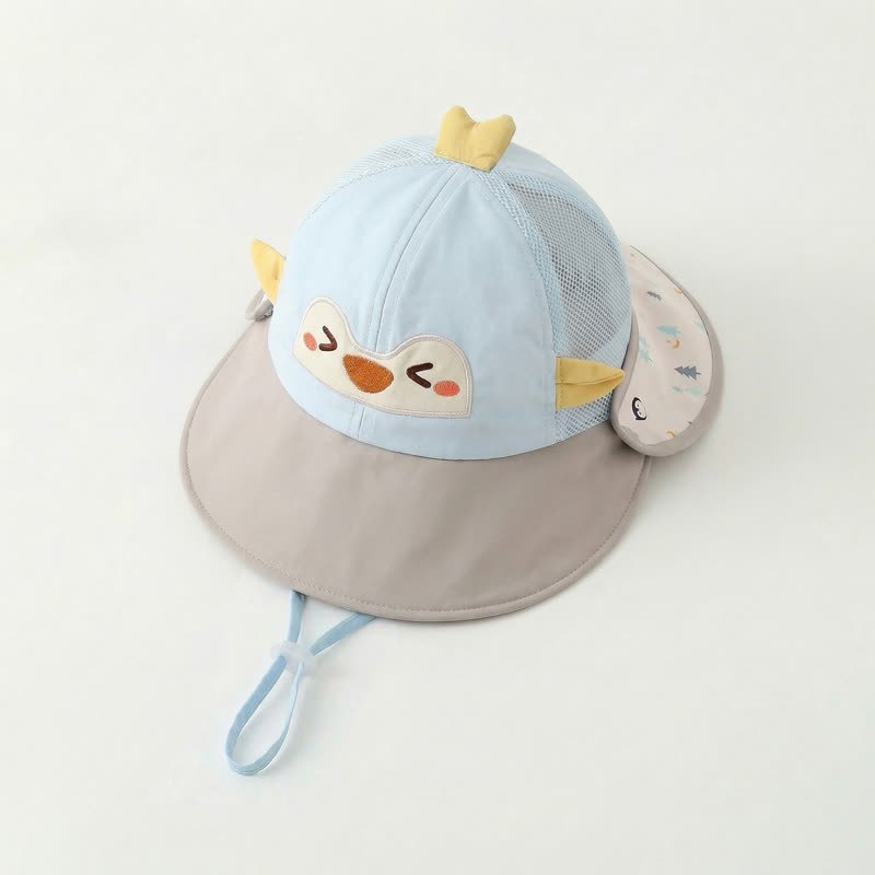 Baby Animal Sun Protection Hat - Blue Penguin - 8M-3T - image 1