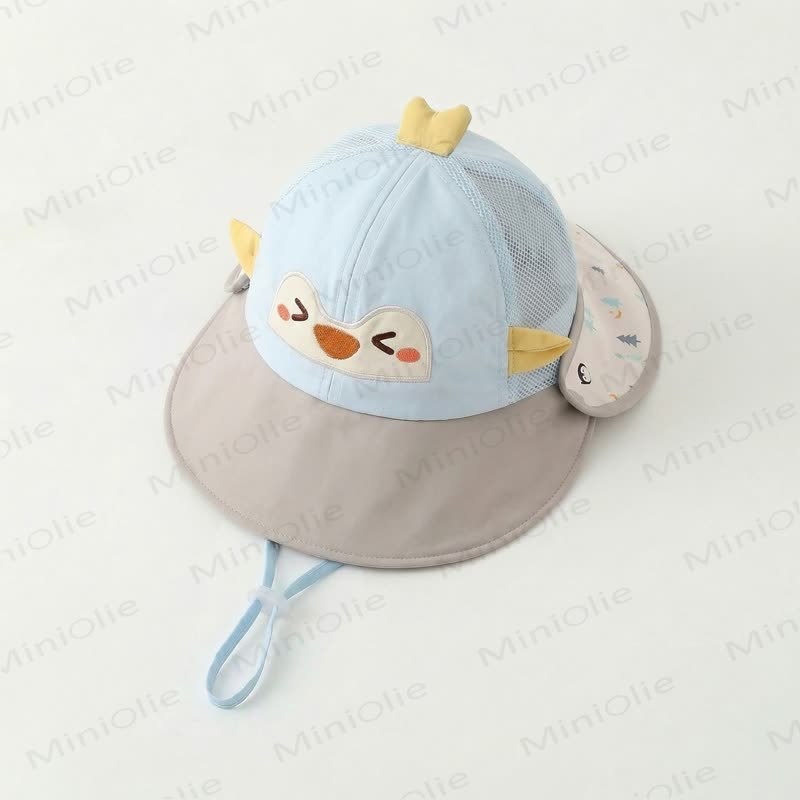 Baby Animal Sun Protection Hat - Blue Penguin - 8M-3T - image 1