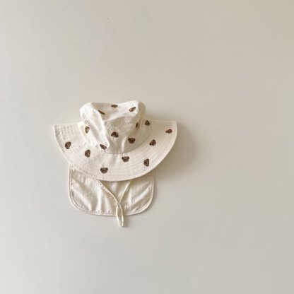 Baby Heart/Animal Sun Protection Hat - White Bear - 2-6T - image 10