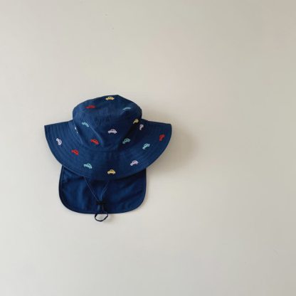 Baby Heart/Animal Sun Protection Hat - Navy Car - 2-6T - image 14