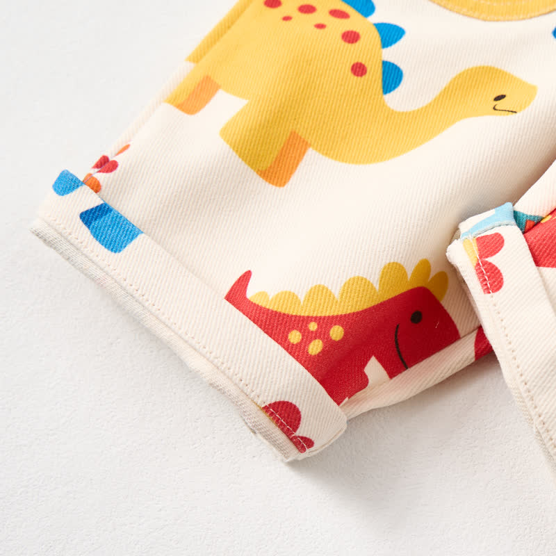 Baby Toddler Dinosaur Beige Pocket Overalls - image 5