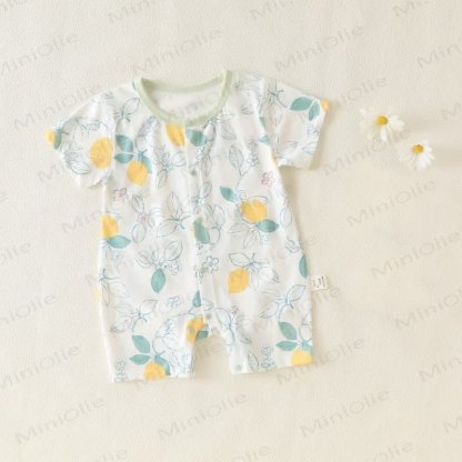 Baby Cartoon Print Pure Cotton Romper - White Lemon - 18-24M - image 16