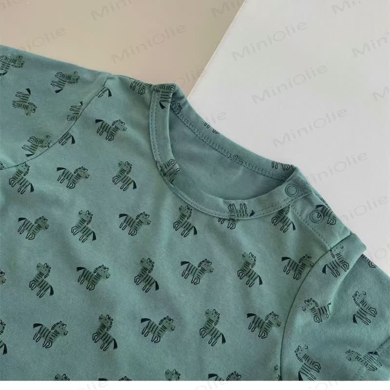 Baby Green Zebra Print Romper and Socks and Bib Set - image 4