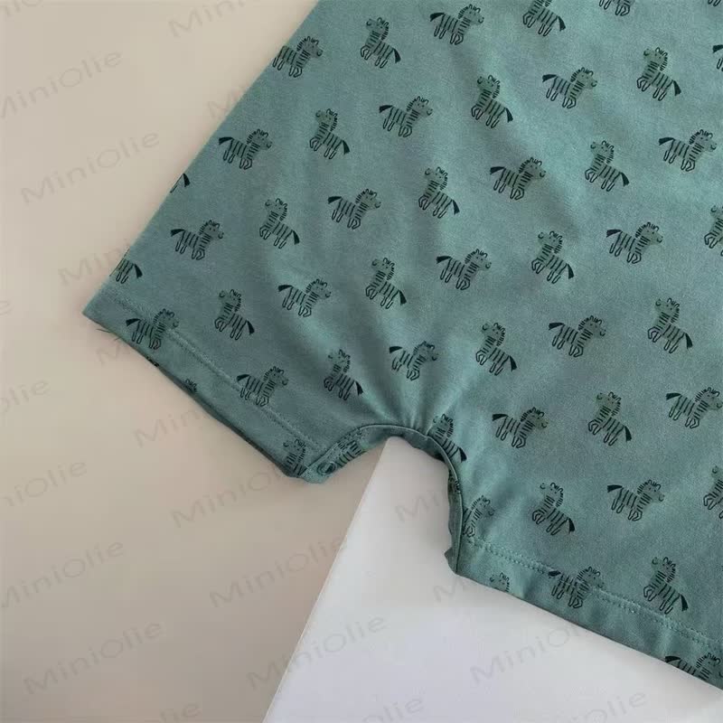 Baby Green Zebra Print Romper and Socks and Bib Set - image 6