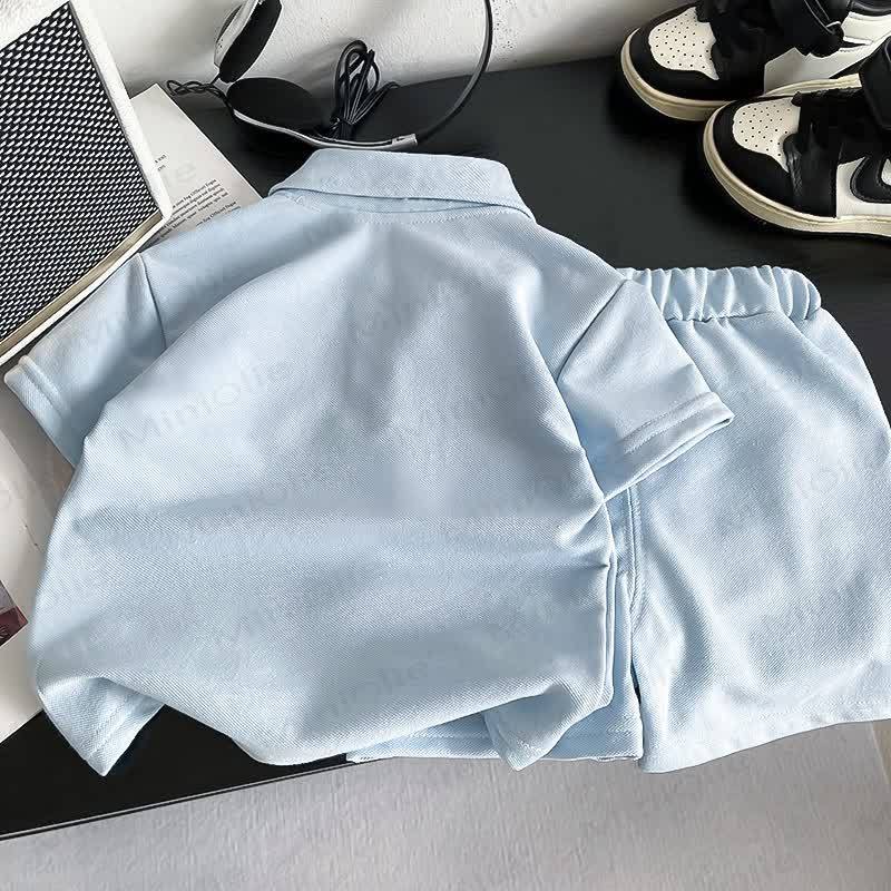 Toddler Boys Dog Embroidered Polo Shirt and Shorts 2-Piece Set - image 2
