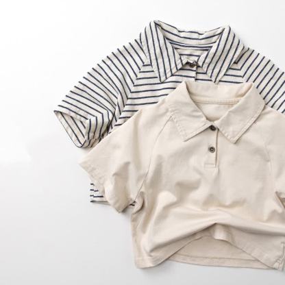 Toddler Baby Boy Striped/Solid Color Polo T-Shirt - image 5