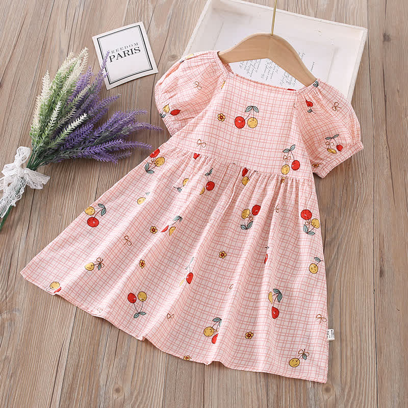 Toddler Girl Full Print Short Sleeve Dress - Pink Cherry - 10-11T - image 16