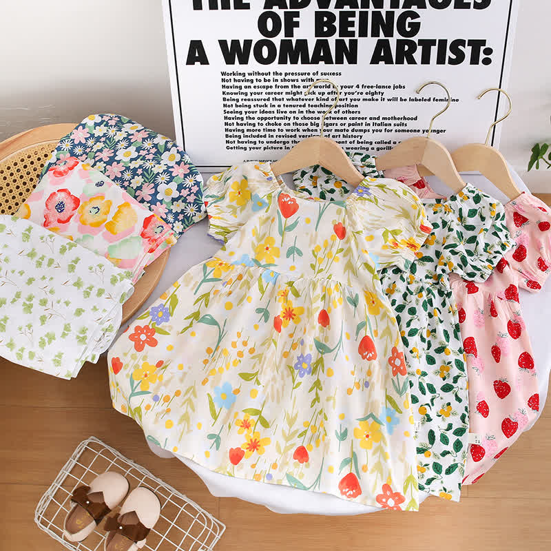 Toddler Girl Full Print Short Sleeve Dress - image 28