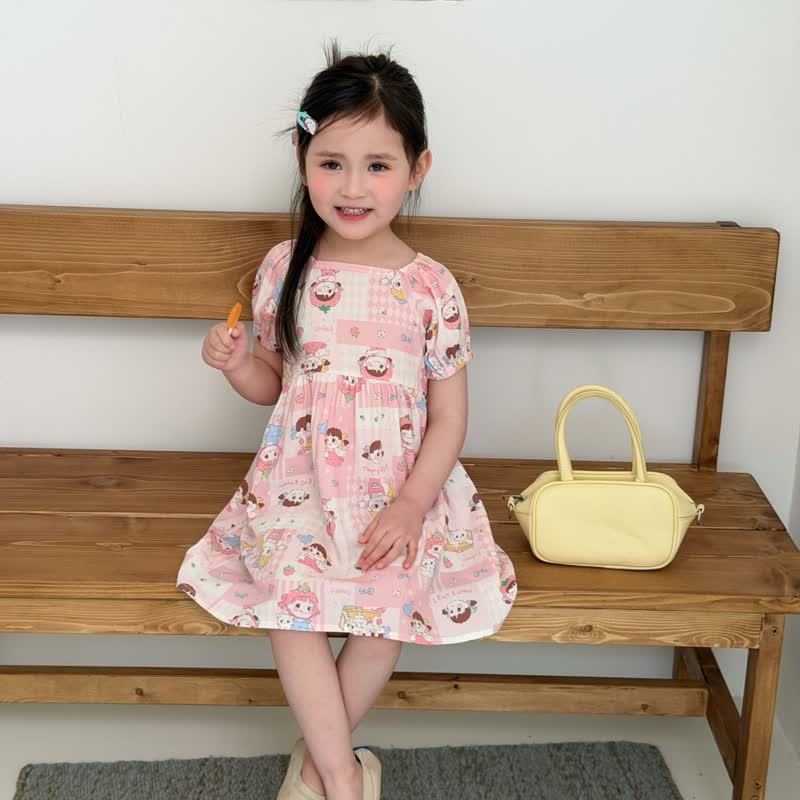 Toddler Girl Full Print Short Sleeve Dress - image 33