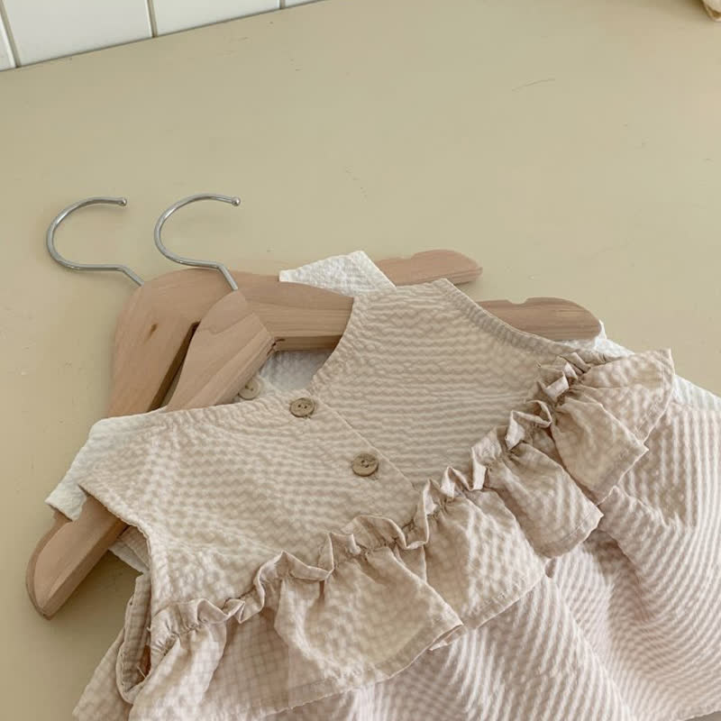 Toddler Girl Solid Color Ruffle Sleeveless Dress - image 6