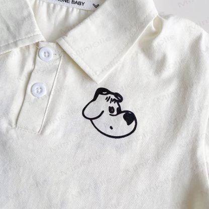 Toddler Boys Cartoon Dog Print Shirt and Gingham Pants 2 Piece Set - image 2