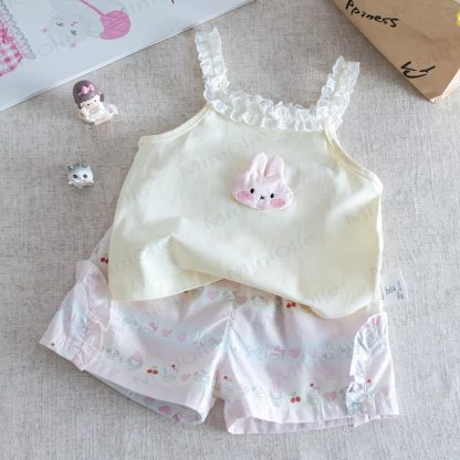 Toddler Polo Shirt or Tank Top with Shorts 2 Piece Set - White - 6-7T - image 2