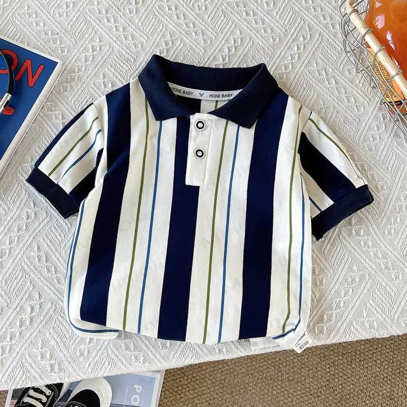 Baby Boys Striped Polo Shirt and Shorts 2 Piece Set - image 2