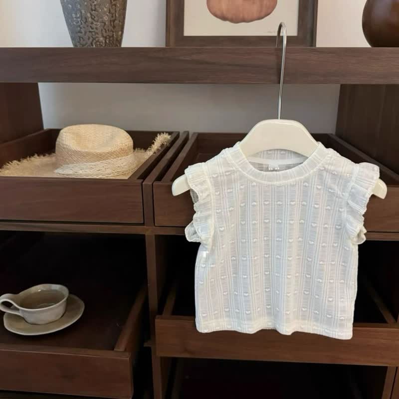 Toddler Baby Girl Ruffle Sleeve T-shirt and Denim Suspender Dress 2-piece Set - image 2