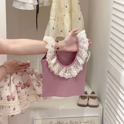 Toddler Girl Lace Collar Floral Vest and Skort 2-piece Set - image 4