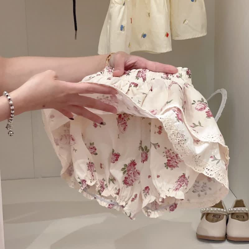 Toddler Girl Lace Collar Floral Vest and Skort 2-piece Set - image 5