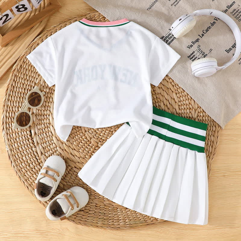 NEWYORK USA Baby Girl Top and Skirt 2-piece Sporty Set - image 4