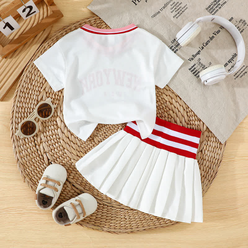NEWYORK USA Baby Girl Top and Skirt 2-piece Sporty Set - image 6