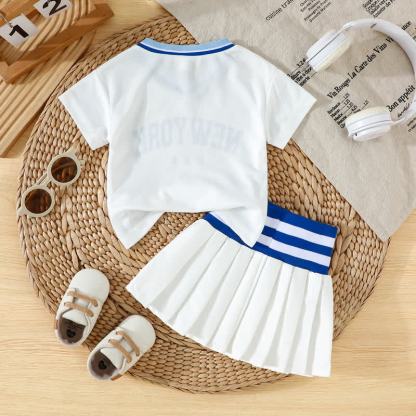 NEWYORK USA Baby Girl Top and Skirt 2-piece Sporty Set - image 8