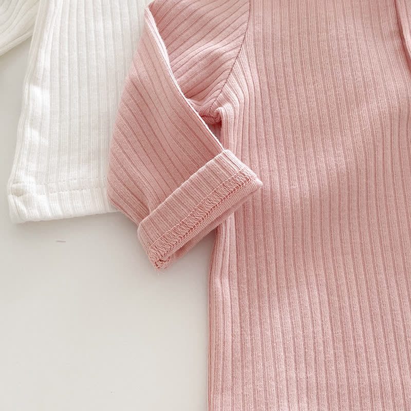 Baby Solid Color Ribbed Long Sleeve T-Shirt - image 10