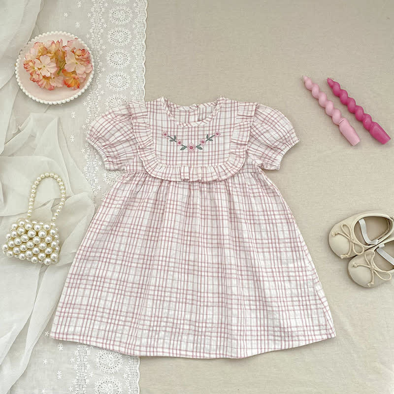 Baby Girl Pink Gingham Floral Dress/Bodysuit - Dress - 6-7T - image 2