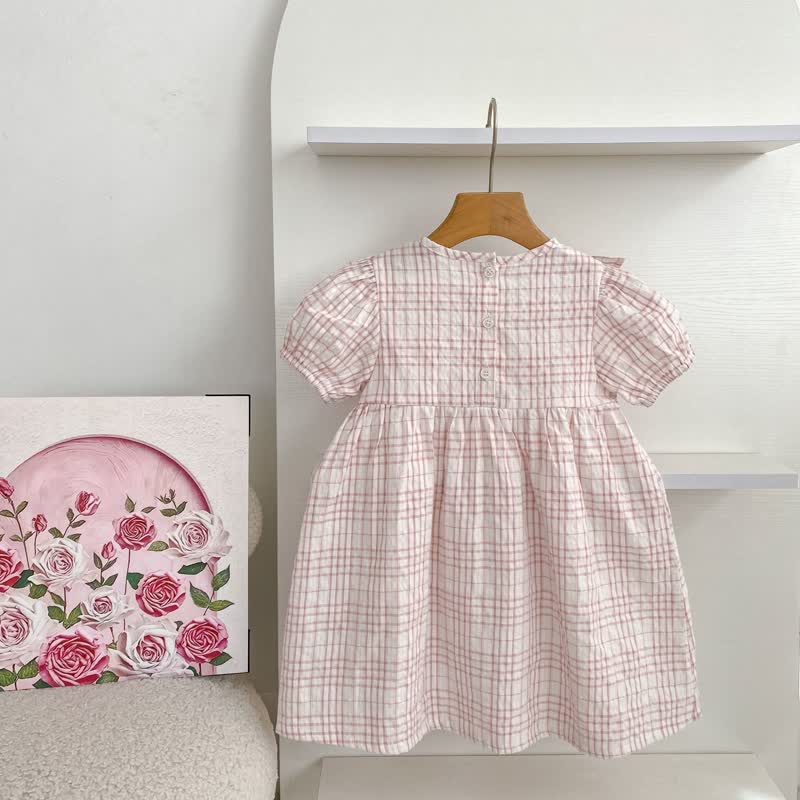 Baby Girl Pink Gingham Floral Dress/Bodysuit - image 3