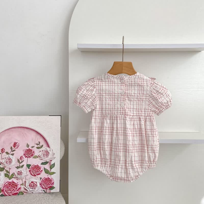 Baby Girl Pink Gingham Floral Dress/Bodysuit - image 5