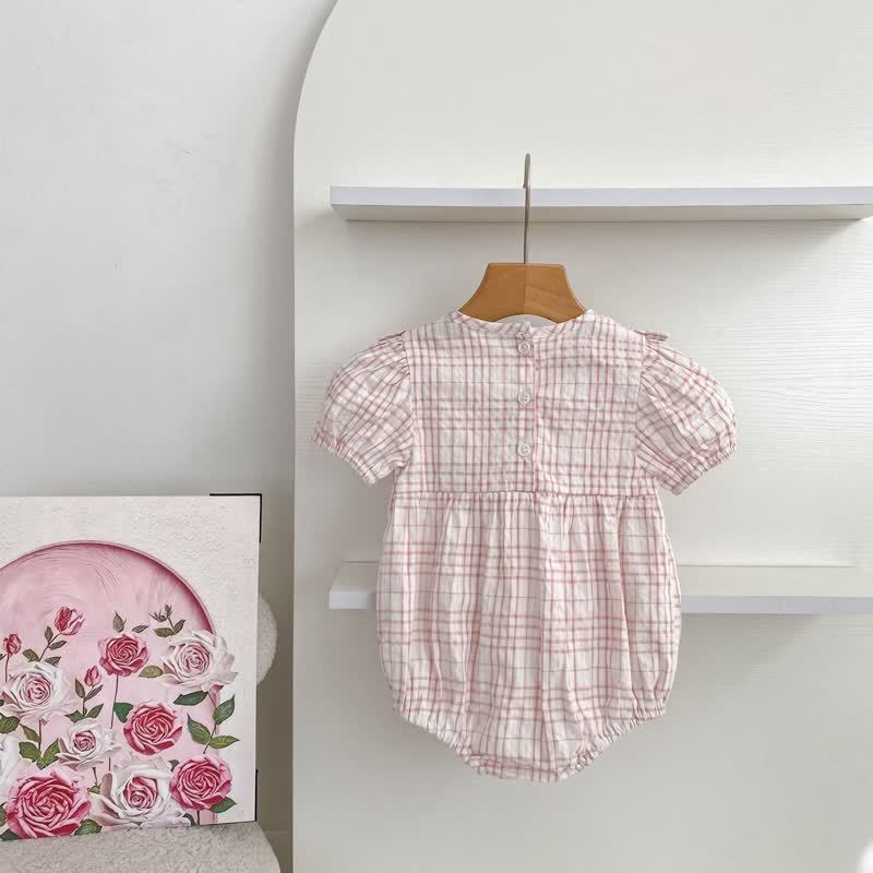 Baby Girl Pink Gingham Floral Dress/Bodysuit - image 5