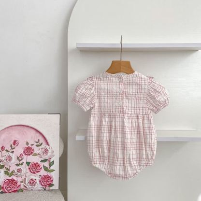 Baby Girl Pink Gingham Floral Dress/Bodysuit - image 5