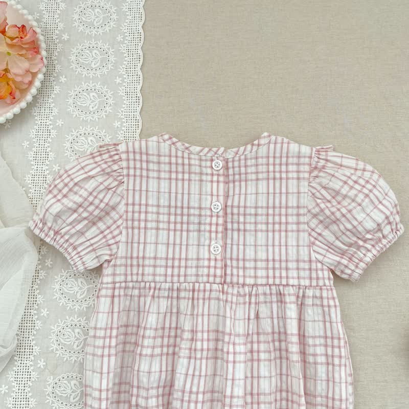 Baby Girl Pink Gingham Floral Dress/Bodysuit - image 11