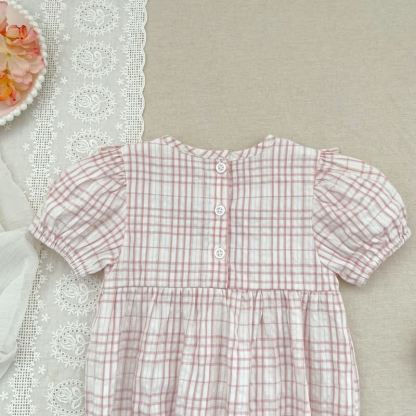 Baby Girl Pink Gingham Floral Dress/Bodysuit - image 11