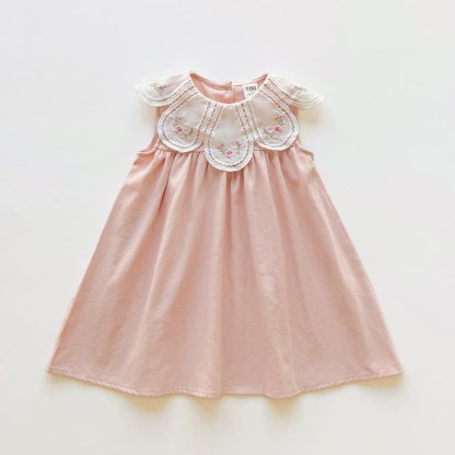 Toddler Girl Floral Embroidered Sleeveless Dress - Pink - 8-9T - image 2