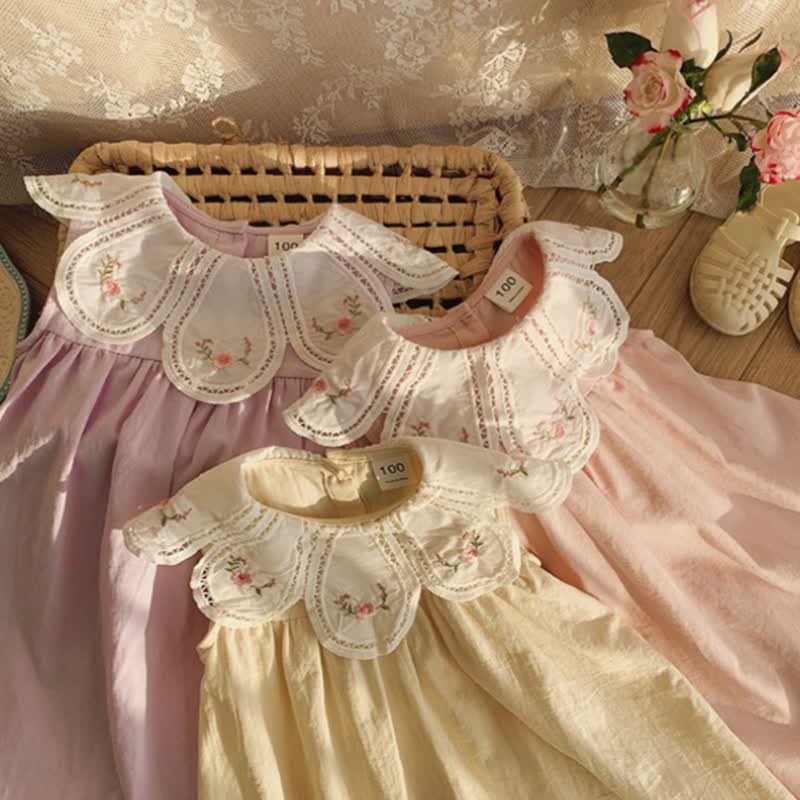 Toddler Girl Floral Embroidered Sleeveless Dress - image 7