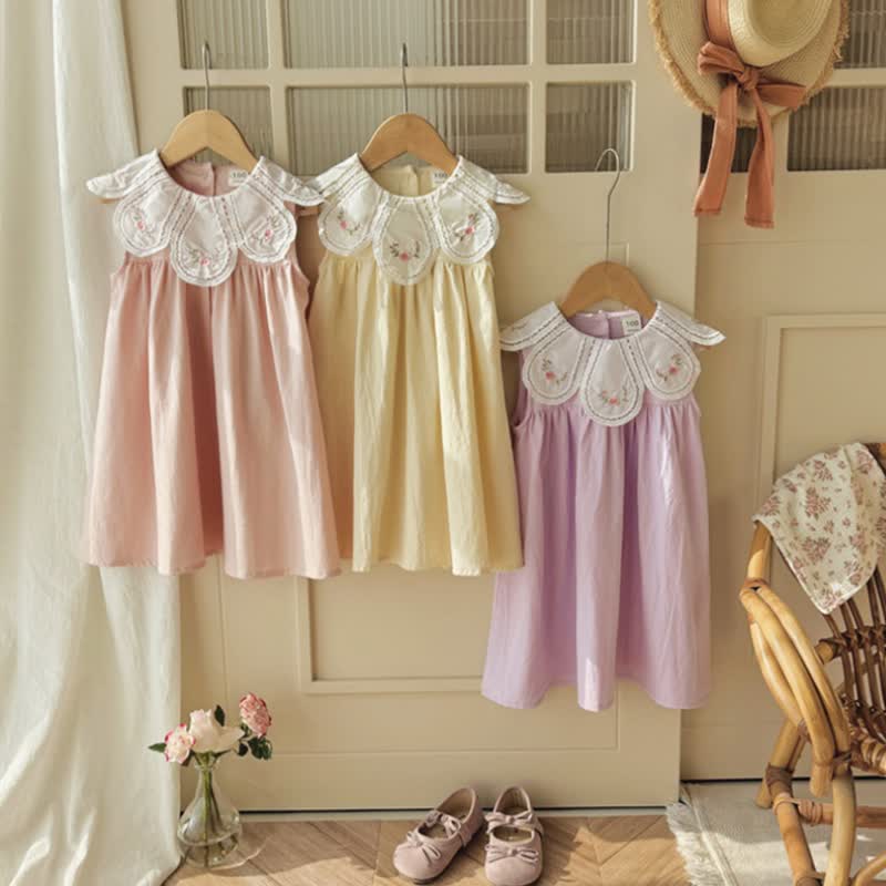 Toddler Girl Floral Embroidered Sleeveless Dress - image 5