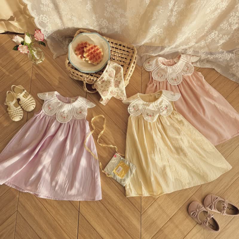 Toddler Girl Floral Embroidered Sleeveless Dress - image 6